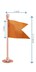 Picture of Bhagwa Flag | Car Dashboard 2 x 3 Inch with Height 5.75 Inch Flag |  With Base Quality Base